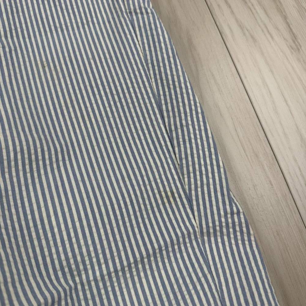 VTG Polo Ralph Lauren Seersucker Pants Mens 34x30 Blue White 100% Cotton